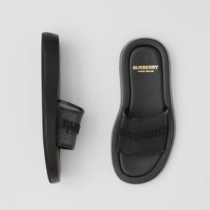 Burberry Buckingham Logo Flat Slide Sandals EU 40
